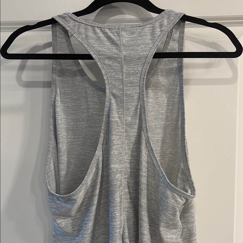 Gray Racerback Tank with Split Hem - Picture 4 of 5